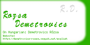 rozsa demetrovics business card