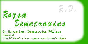 rozsa demetrovics business card